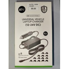 Universāls auto barošanas bloks klēpjdatoriem 100W, 12-24V, 16 uzgaļi